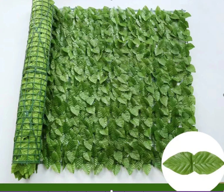 Gard viu decorativ frunze artificiale AT PERFORMANCE®, 3m x 1m lungime, verde deschis